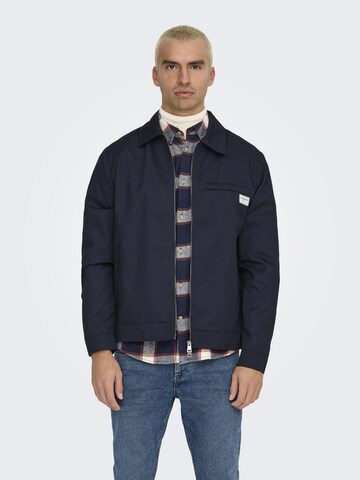 Only & Sons Übergangsjacke 'RALPH' in Grau: Vorderseite