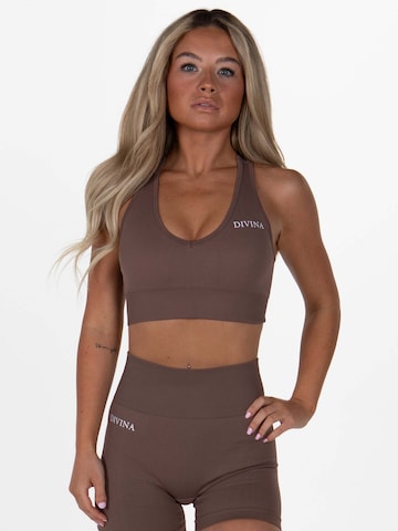 Divina Bustier Sport bh 'Nani' in Bruin: voorkant