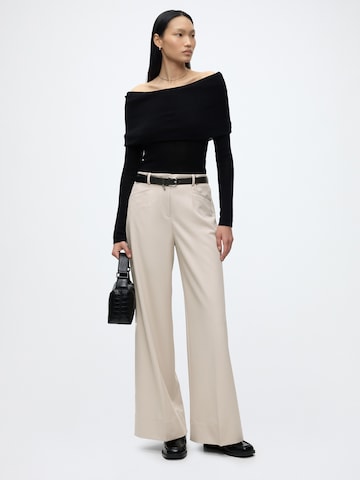 BOSS Wide leg Pressveckad byxa 'C_Tacodi1' i beige