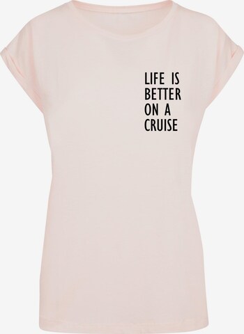 T-shirt 'Life Is Better' Merchcode en rose : devant