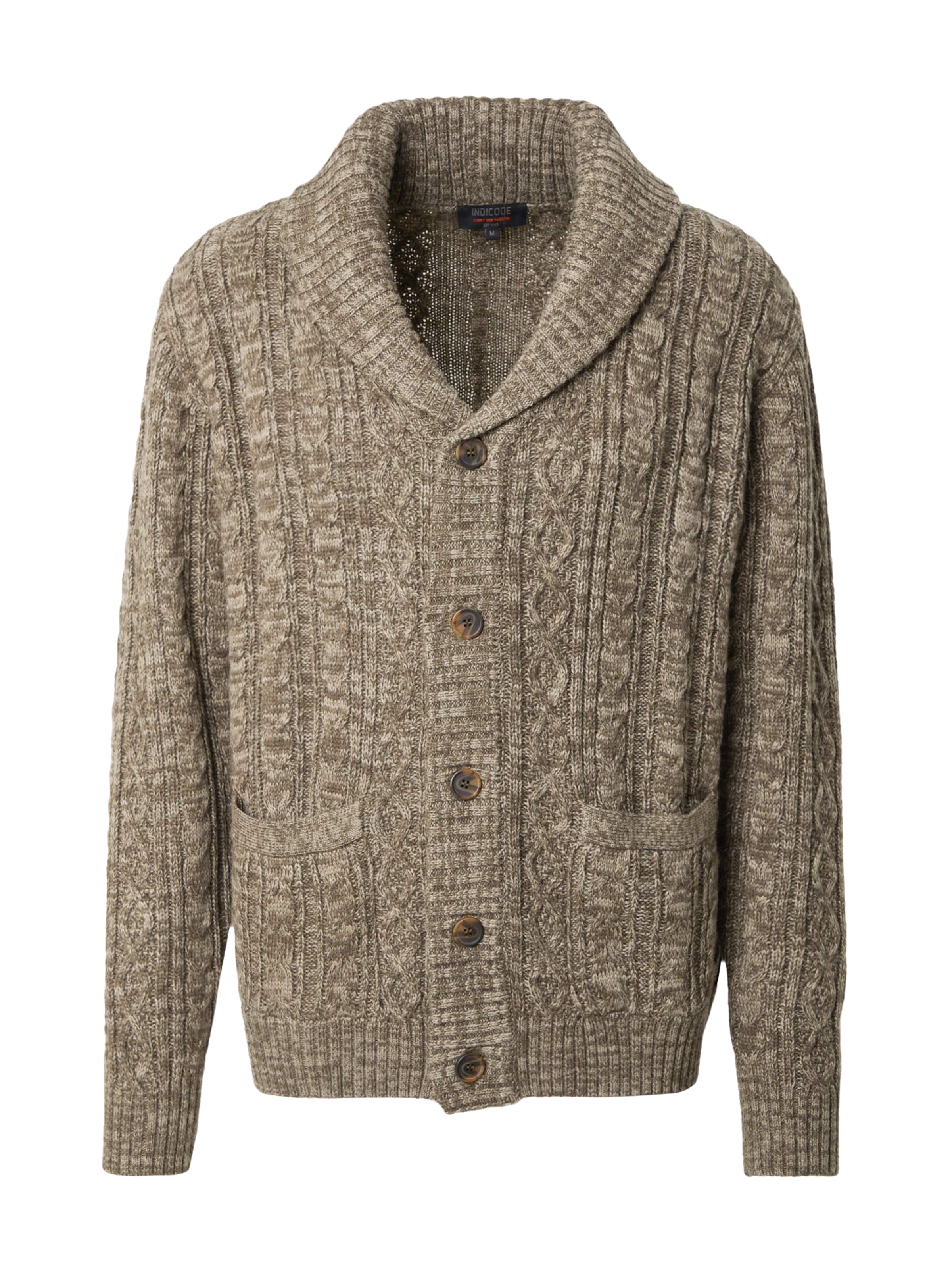 INDICODE JEANS Strickjacke 'Ilterly' in Grün: Vorderseite