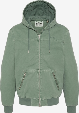Manteau mi-saison Schott NYC en vert : devant