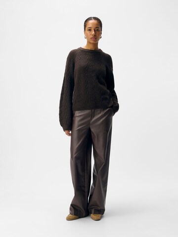 OBJECT Sweater 'OBJFLORA' in Brown