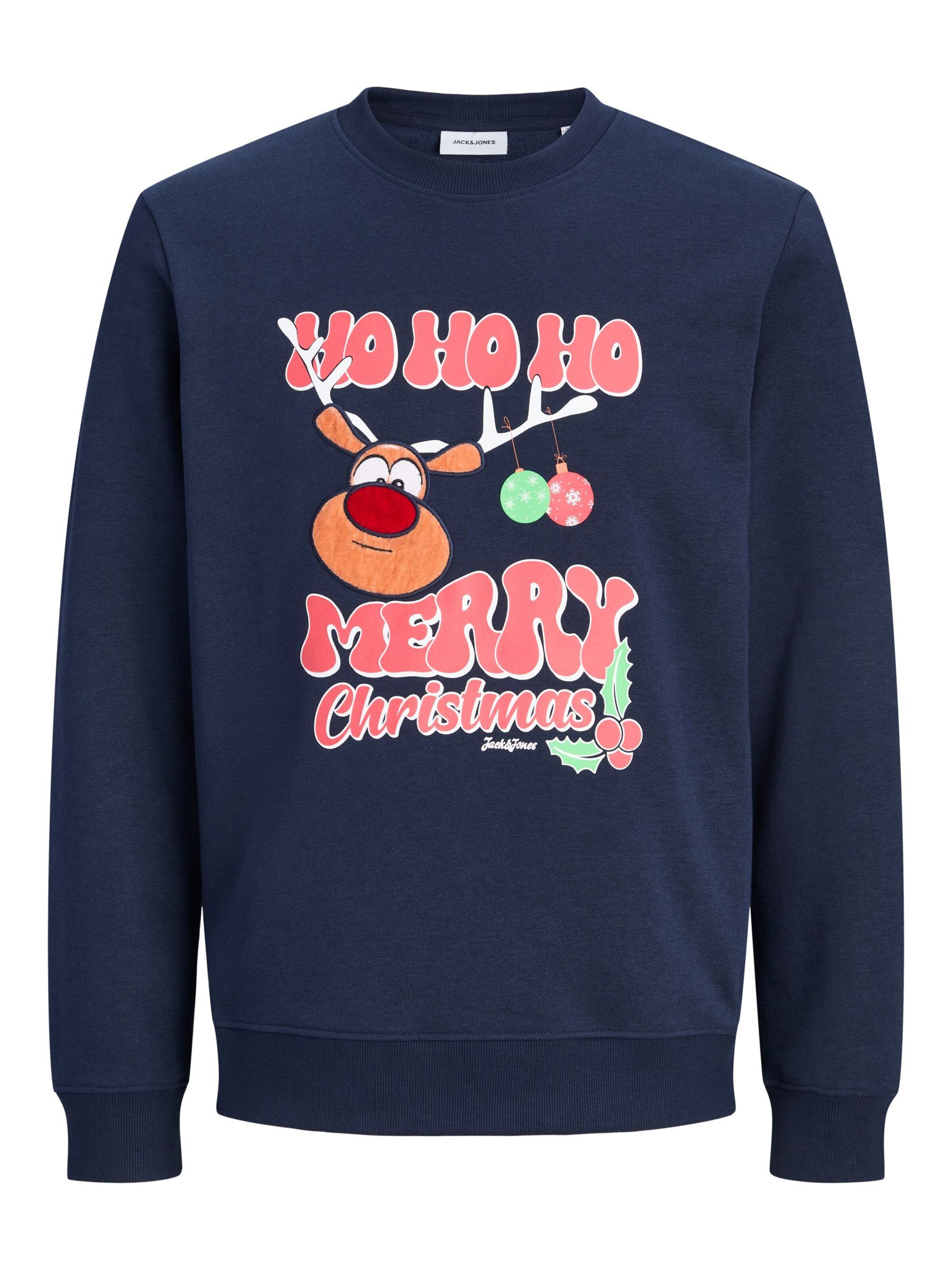 JACK & JONES Sweatshirt 'JJXmas Fun' i blå: forside