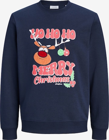 JACK & JONES Sweatshirt 'JJXmas Fun' i blå: forside