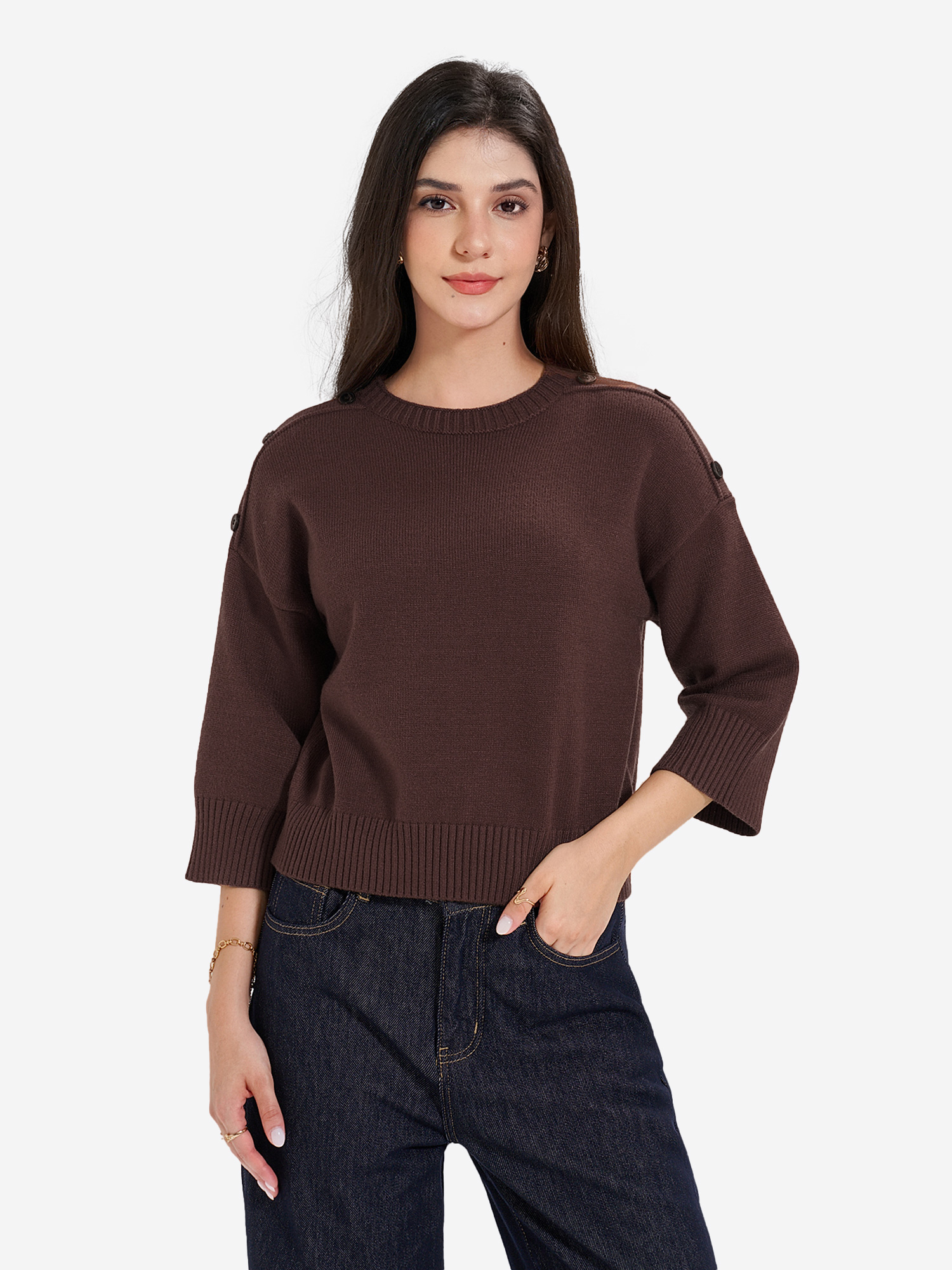 Pull-over Imily Bela en marron : devant