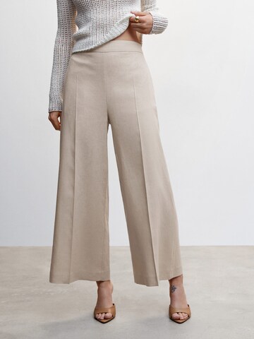 MANGO Wide leg Pleated Pants 'Lote' in Grey: front