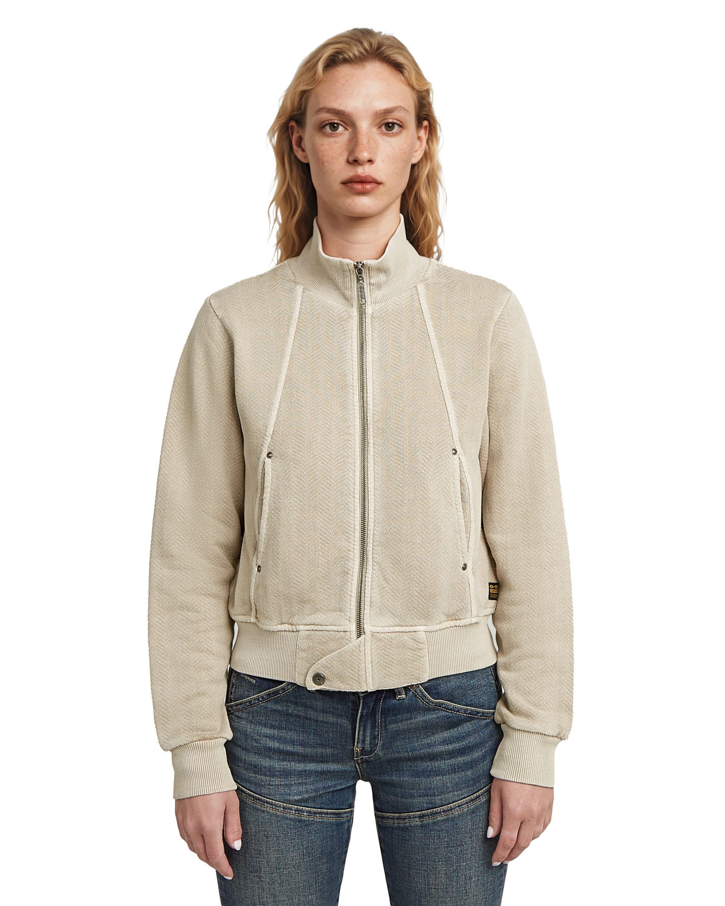 G-STAR Sweatvest in Beige: voorkant