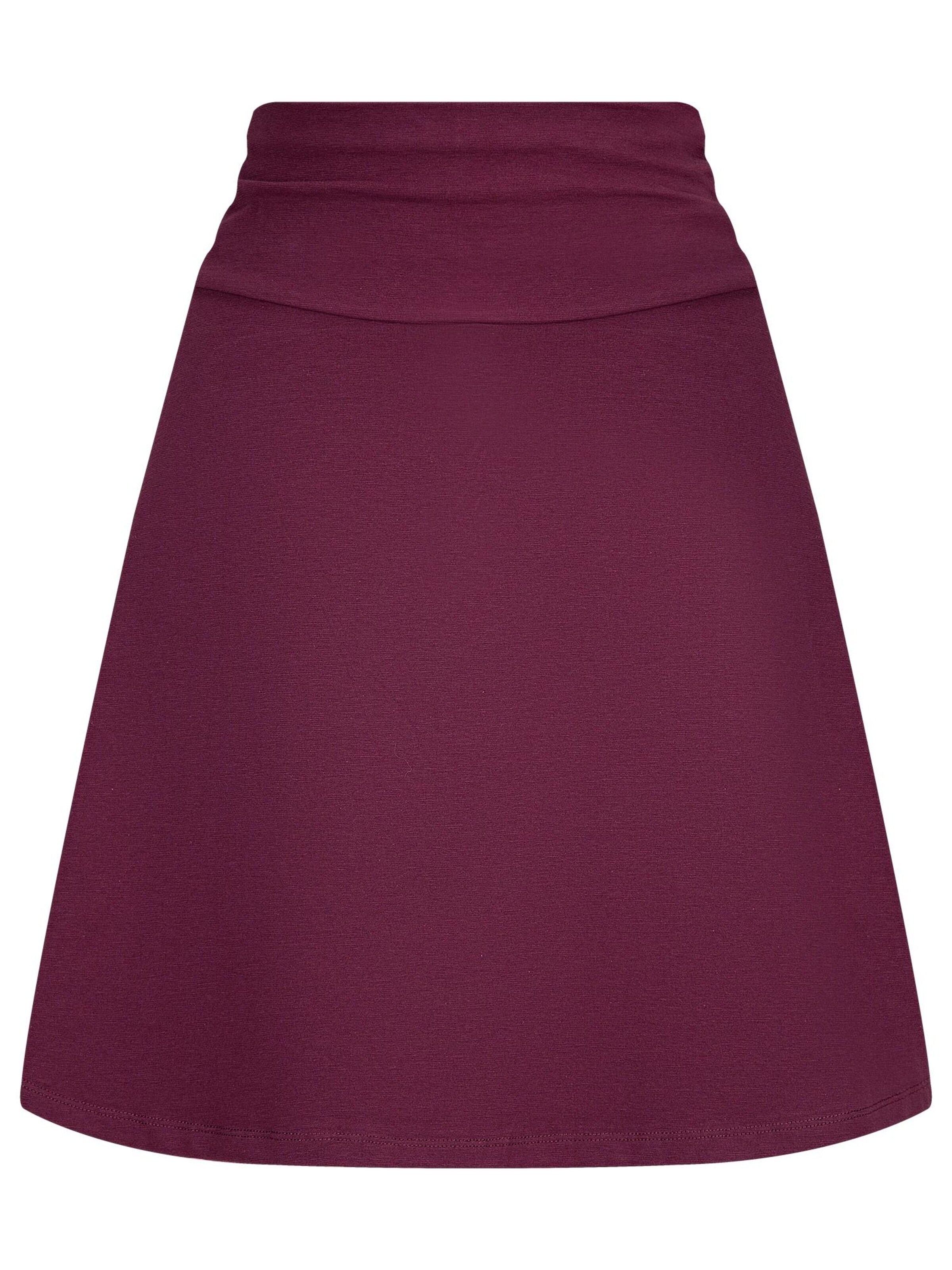 Leela COTTON Skirt 'Damen Bio-Baumwoll Rock A-Linie' in Purple: front