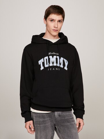 Tommy Jeans Sweatshirt in Zwart: voorkant