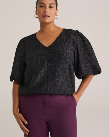 WE Fashion Pluus, värv must: eest vaates