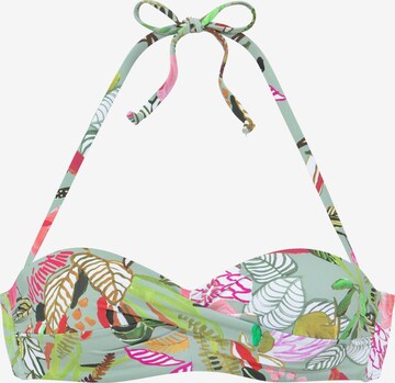 s.Oliver Bandeau Bikini Top in Green: front