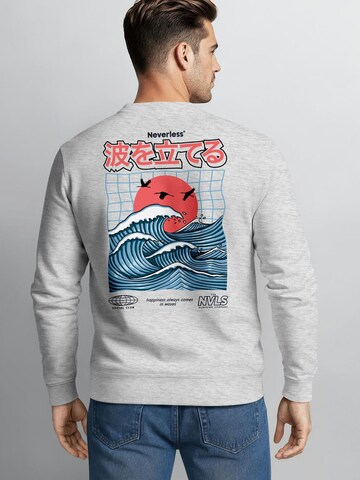 Neverless Sweatshirt 'Japan Wave' in Grey