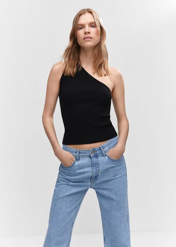 MANGO Knitted Top 'Asim' in Black: front