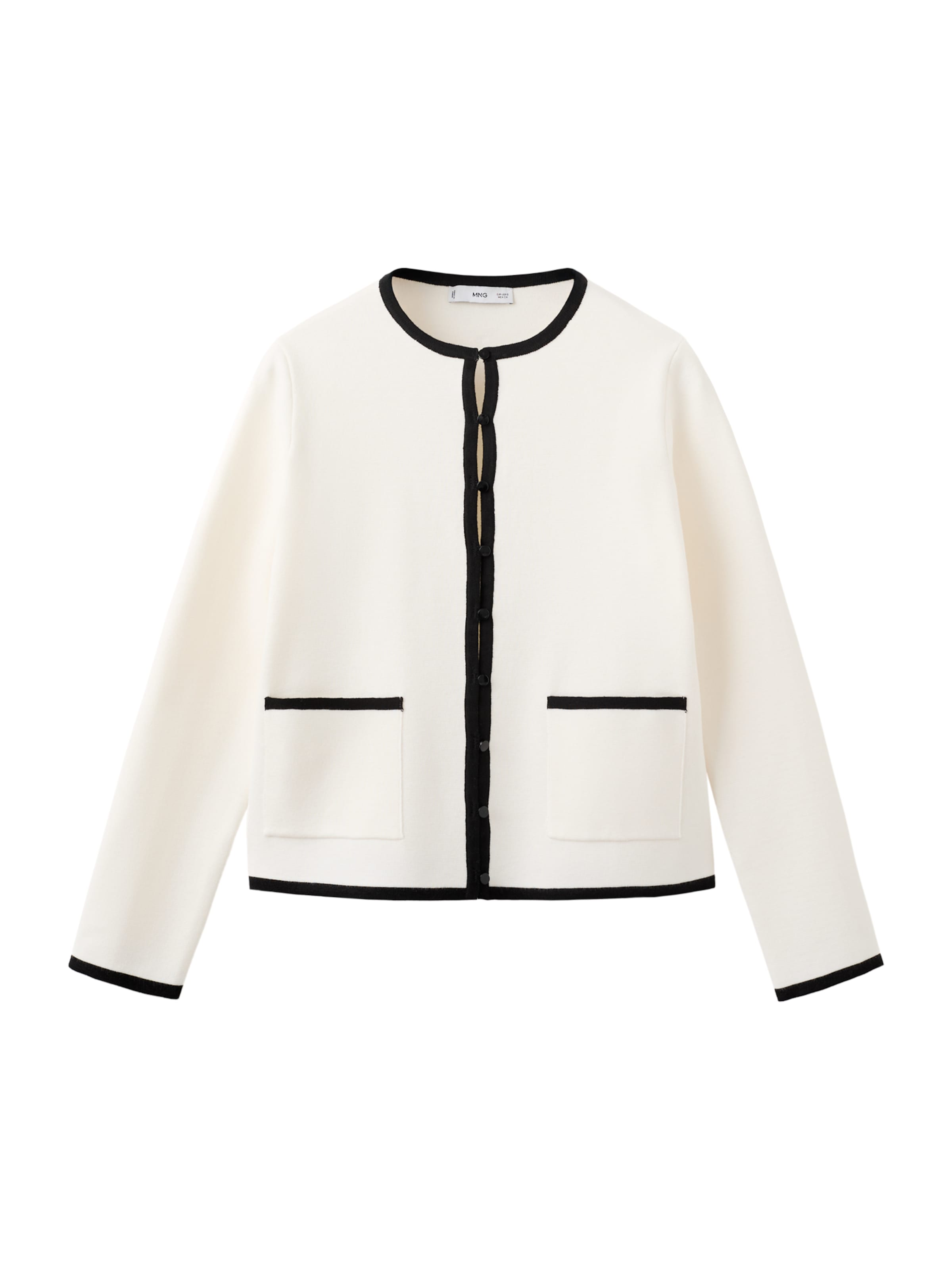 MANGO Strickjacke 'Ivan' in Weiß: Vorderseite