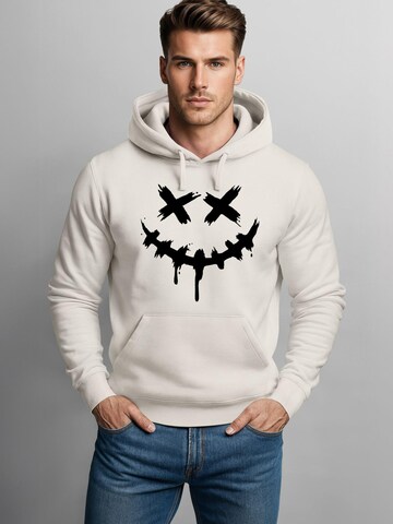 Neverless Sweatshirt 'Smile Face' in Beige