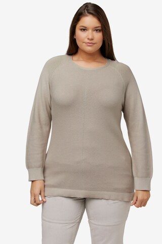 Pull-over Ulla Popken en beige : devant