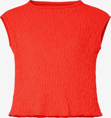 Süel knitwear - Top de punto 'Wrinkled Texture' en naranja: frente