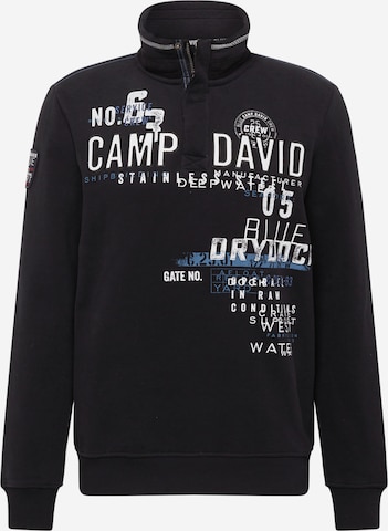 CAMP DAVID Sweatshirt i svart: framsida