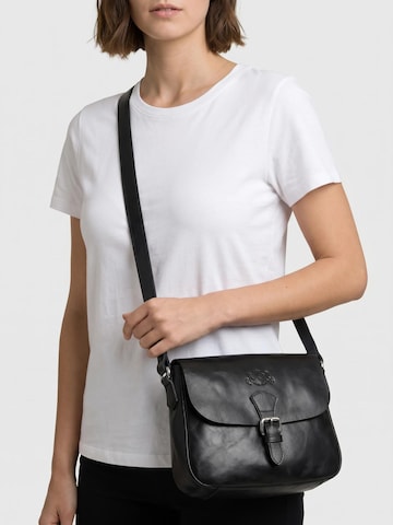 SID & VAIN Shoulder Bag 'Umhängetasche YALE echt Leder' in Black