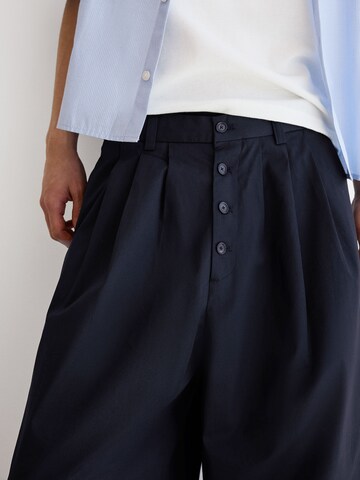 Bershka Voľný strih Nohavice 'PANTALÓN' - Modrá