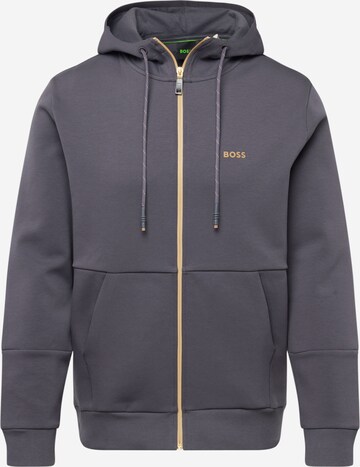 BOSS Zip-Up Hoodie 'Saggy 1' in Grey: front