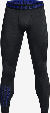 UNDER ARMOUR Skinny Workout Pants 'Cold Gear Armour Twist' in Black: front