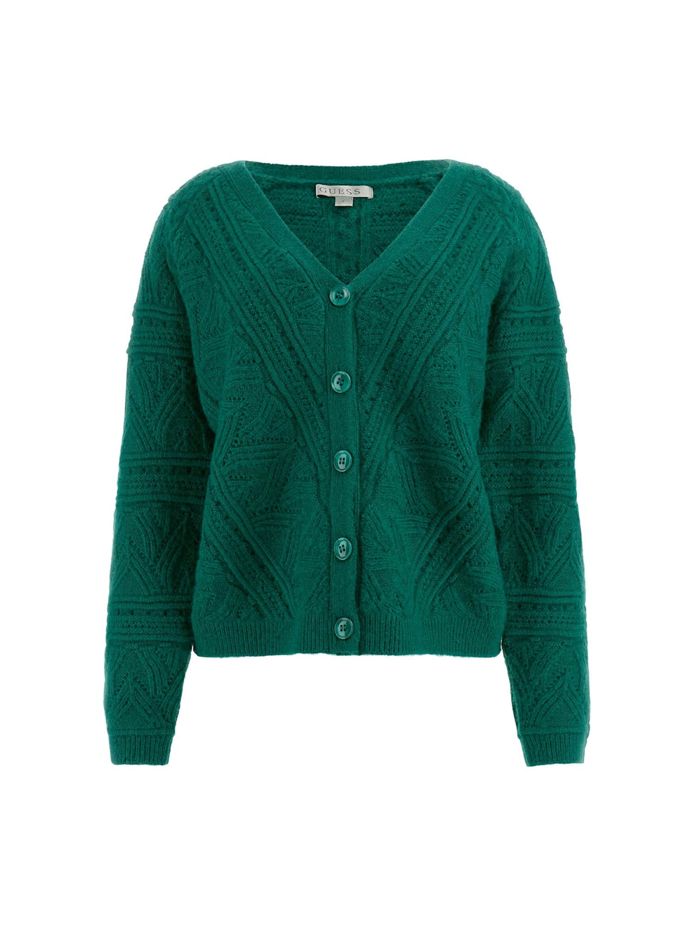 GUESS Strickjacke in Grün: Vorderseite