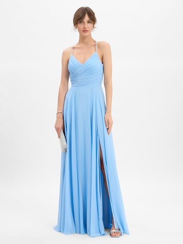 Robe de soirée Marie Lund en bleu : devant