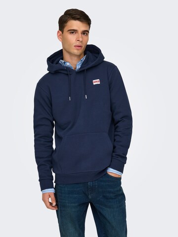 Sweat-shirt 'ONSDawson' Only & Sons en bleu : devant