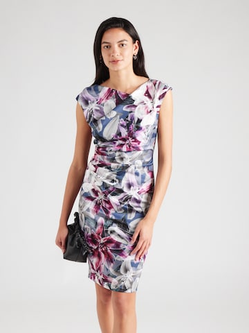 Robe de cocktail SWING en bleu : devant