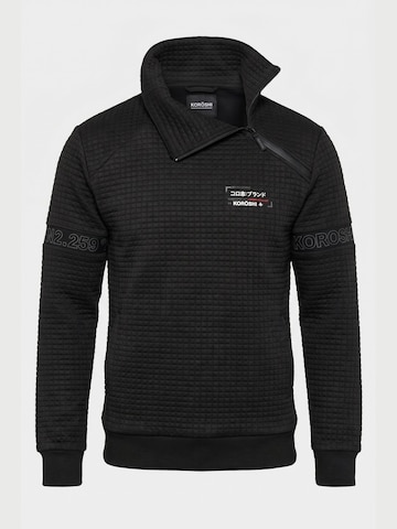 Sweat-shirt KOROSHI en noir : devant