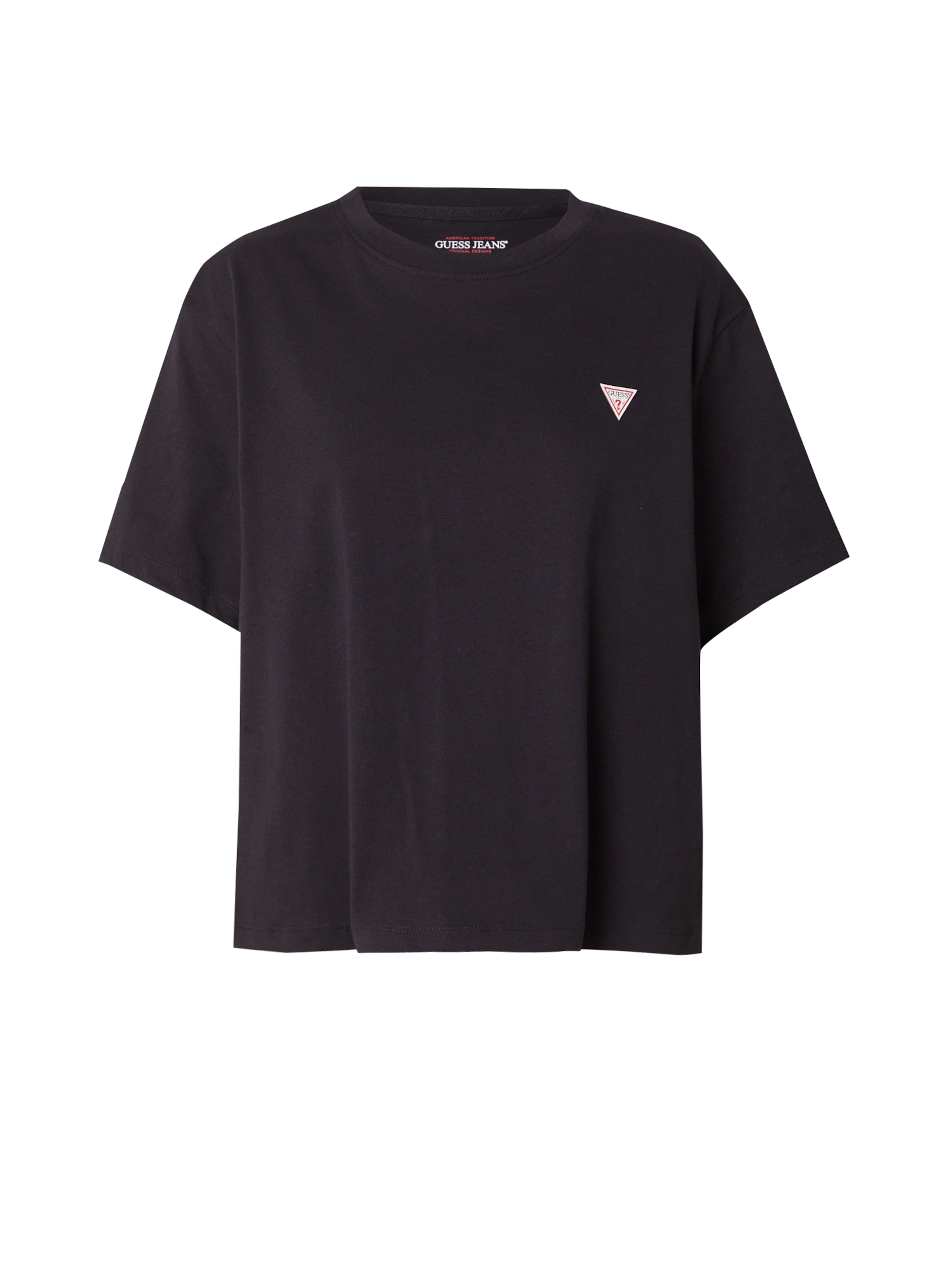 Tricou de la GUESS JEANS pe negru: față