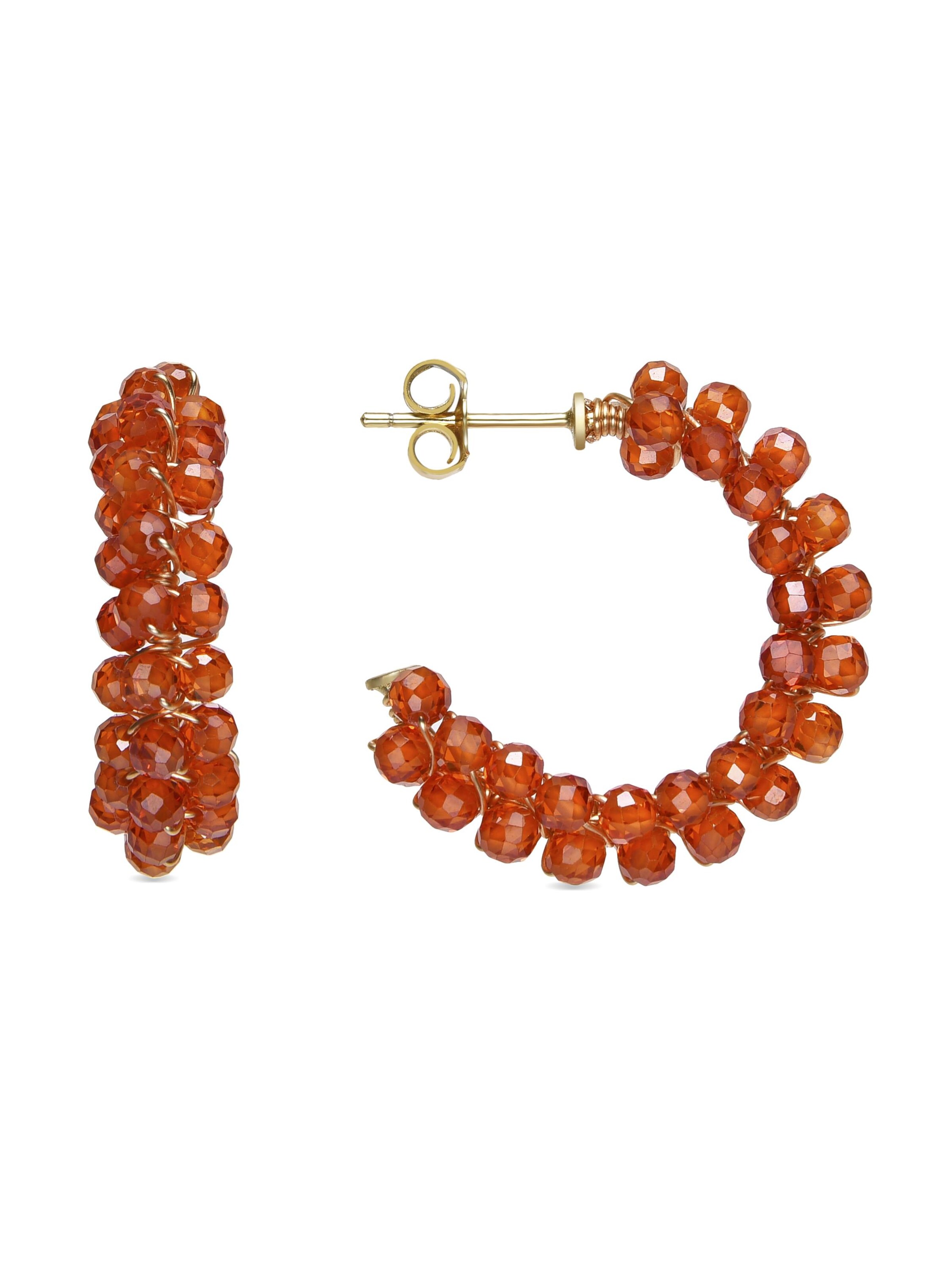 Luxenter - Pendientes 'Siran' en naranja: frente