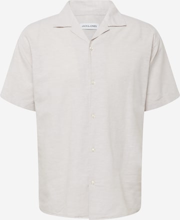 JACK & JONES Regular fit Button Up Shirt in Beige: front
