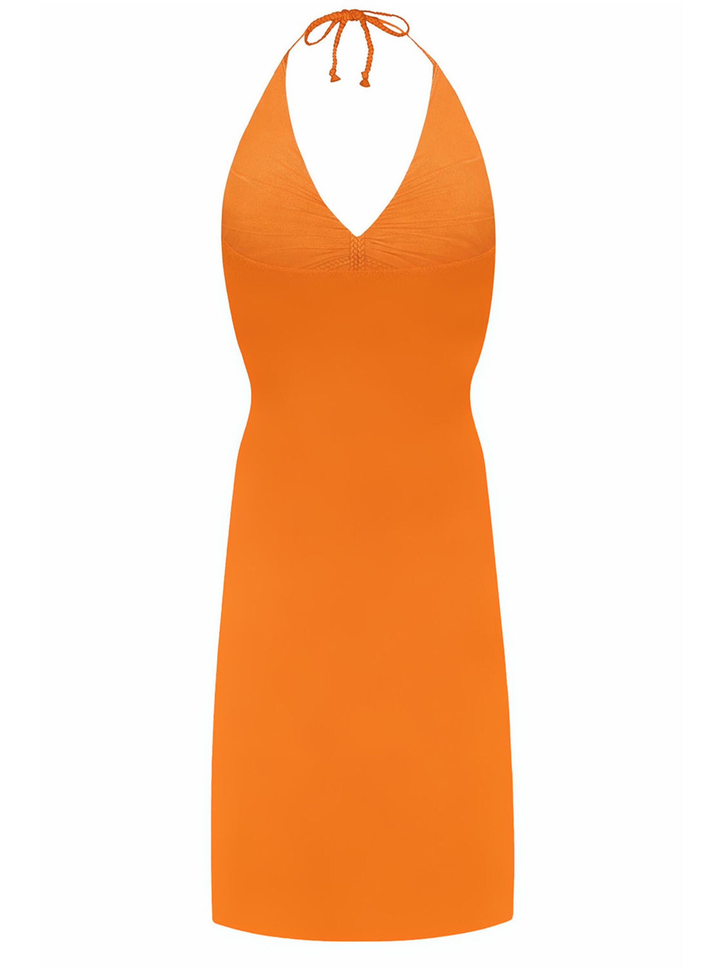 Chic by Lirette Jurk 'Short halter dress Natural' in Oranje