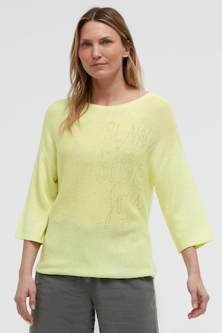 Soccx Pullover mit 3/4-Arm und Artwork in Gelb: Vorderseite