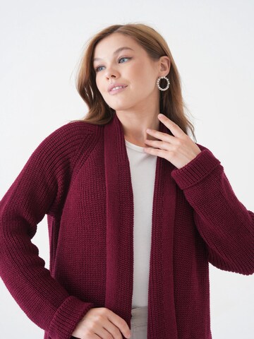 WOMAN VISION Gebreide mantel in Rood: voorkant