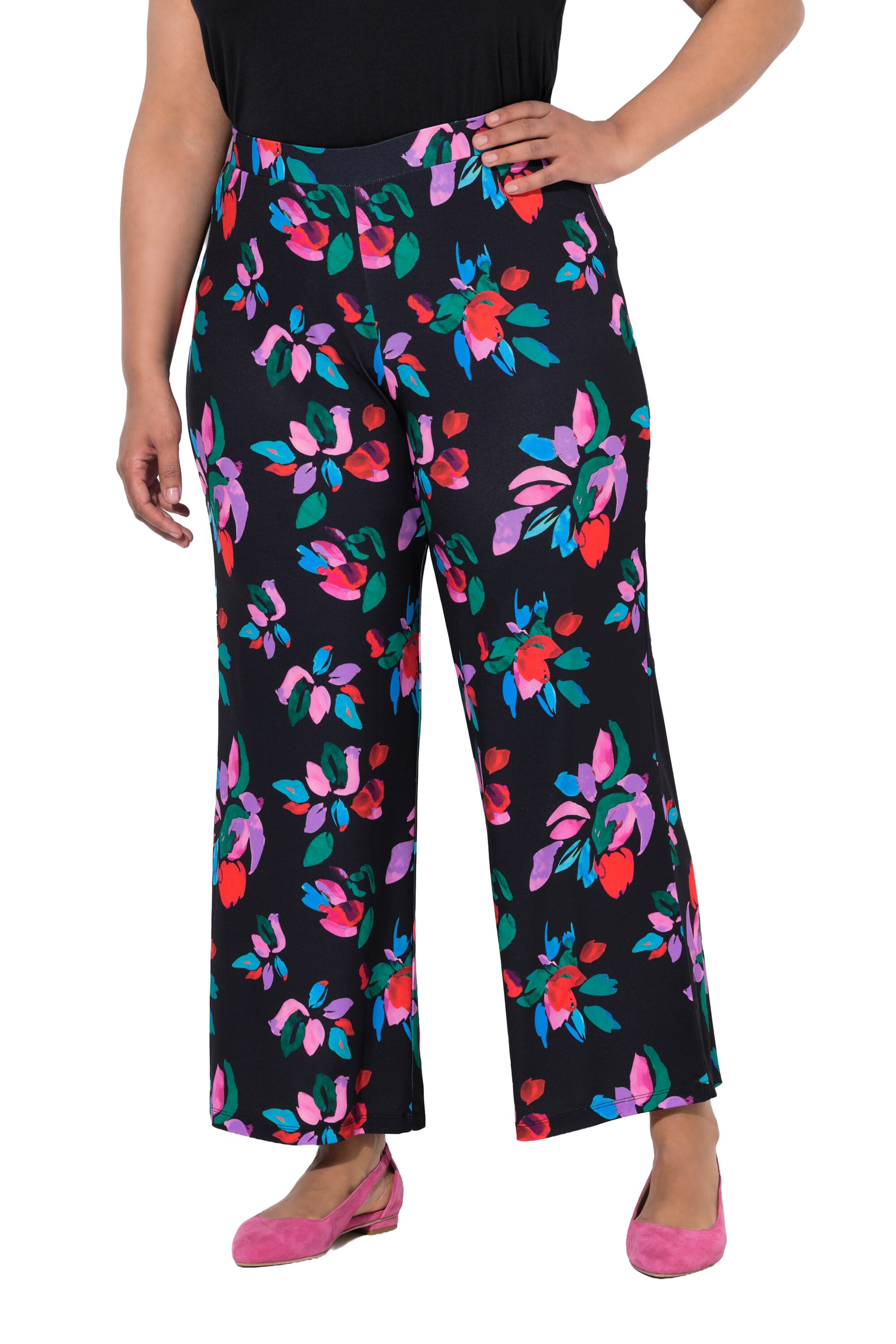 Ulla Popken Regular Broek in Zwart: voorkant