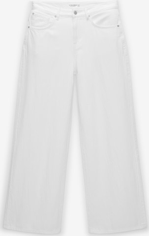 Pull&Bear Wide leg Jeans in Beige: front