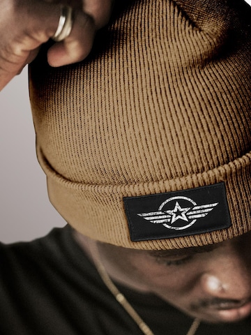 Neverless Beanie 'Airforce Wings' in Brown