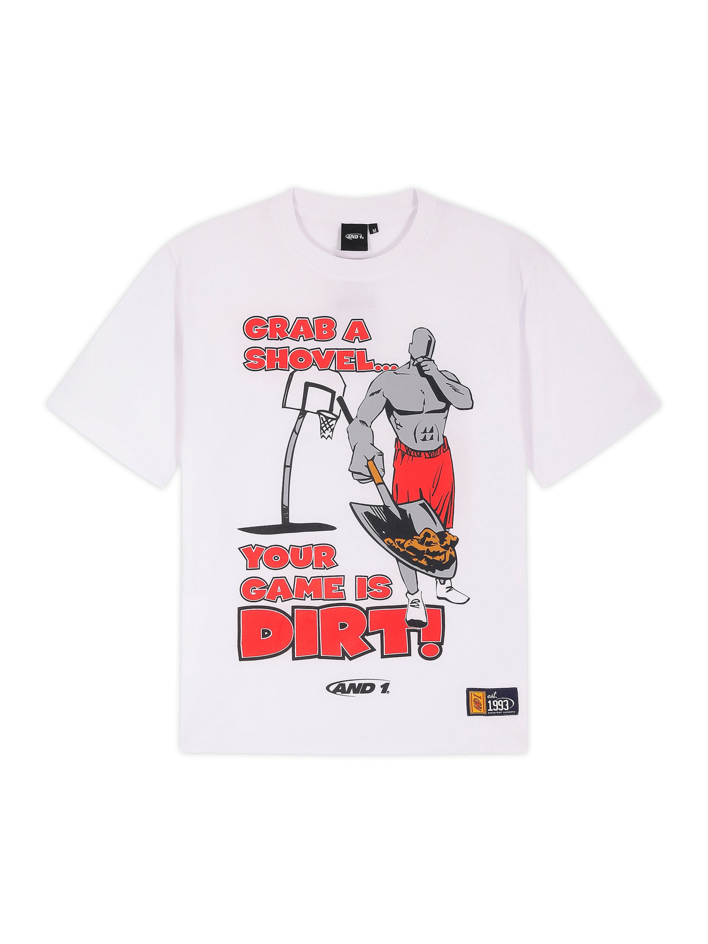 AND1 Póló 'Grab a Shovel' - fehér: elől