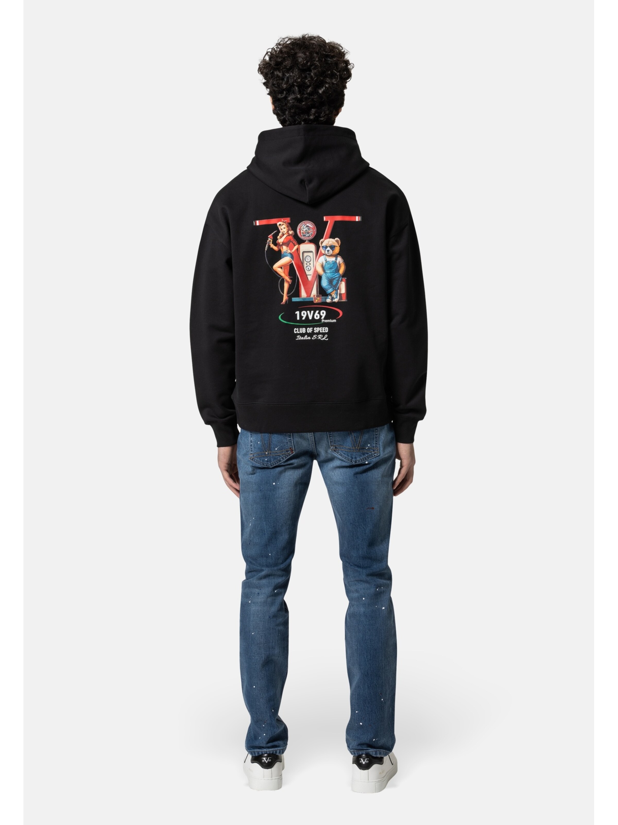 19V69 ITALIA Μπλούζα φούτερ 'Quentino Racing 1' σε μαύρο