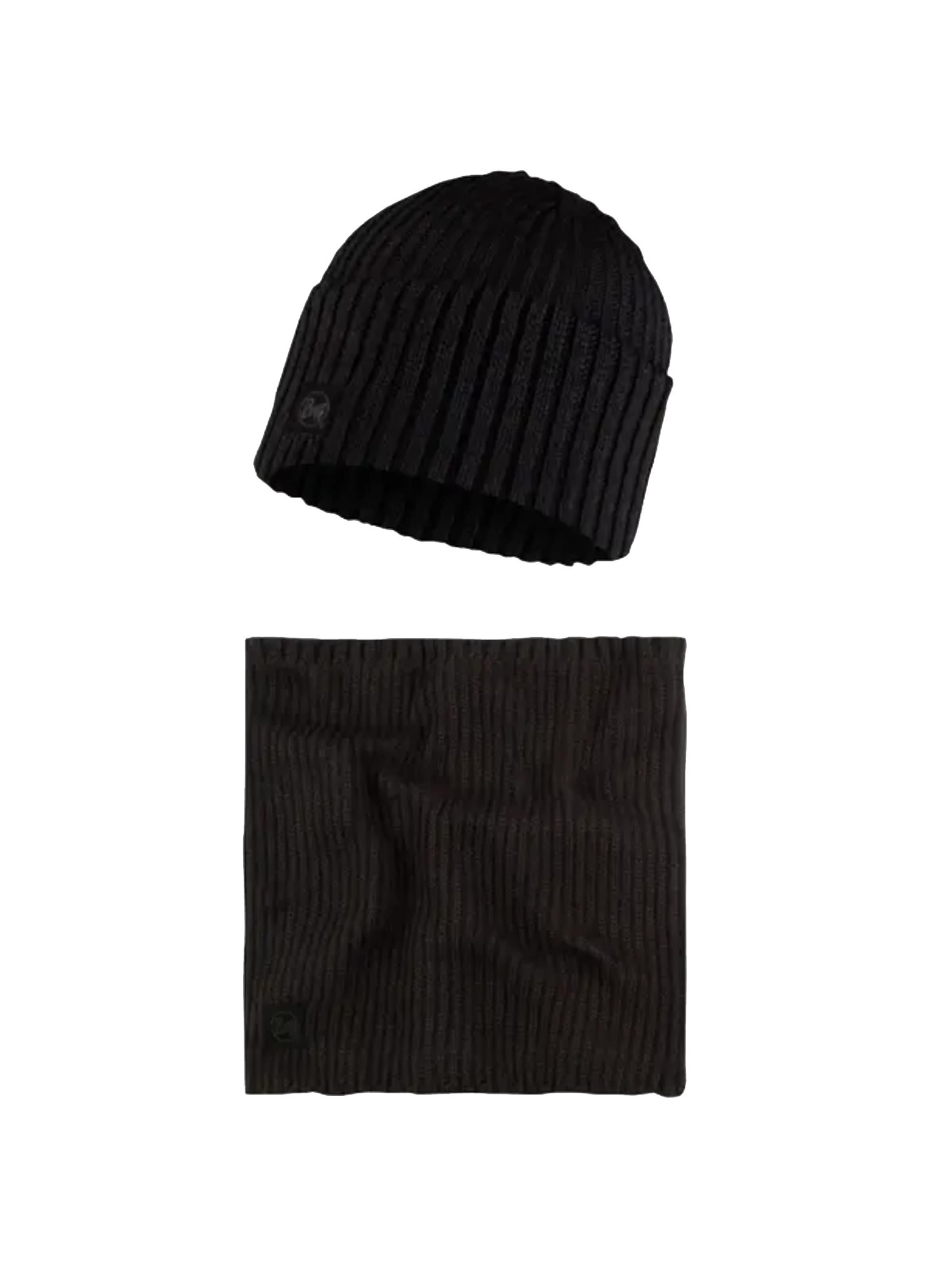 BUFF Muts 'Buff Gift Pack Set Beanie and Neckwarmer' in Zwart: voorkant
