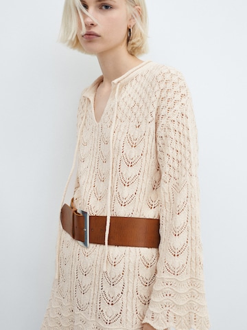 MANGO Knitted dress 'Belice' in Beige