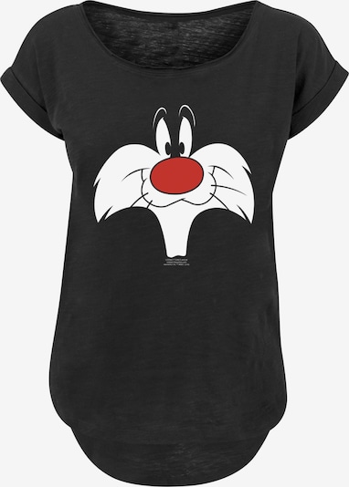 F4NT4STIC Shirt 'Looney Tunes Sylvester Big Face' in rot / schwarz / weiß, Produktansicht