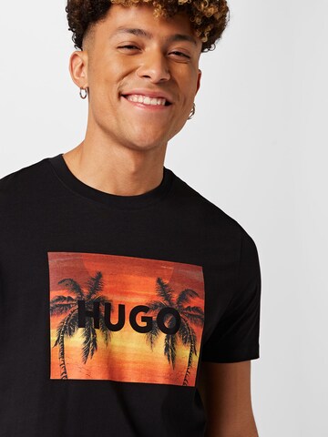 HUGO Red T-Shirt 'Dulive' in Schwarz