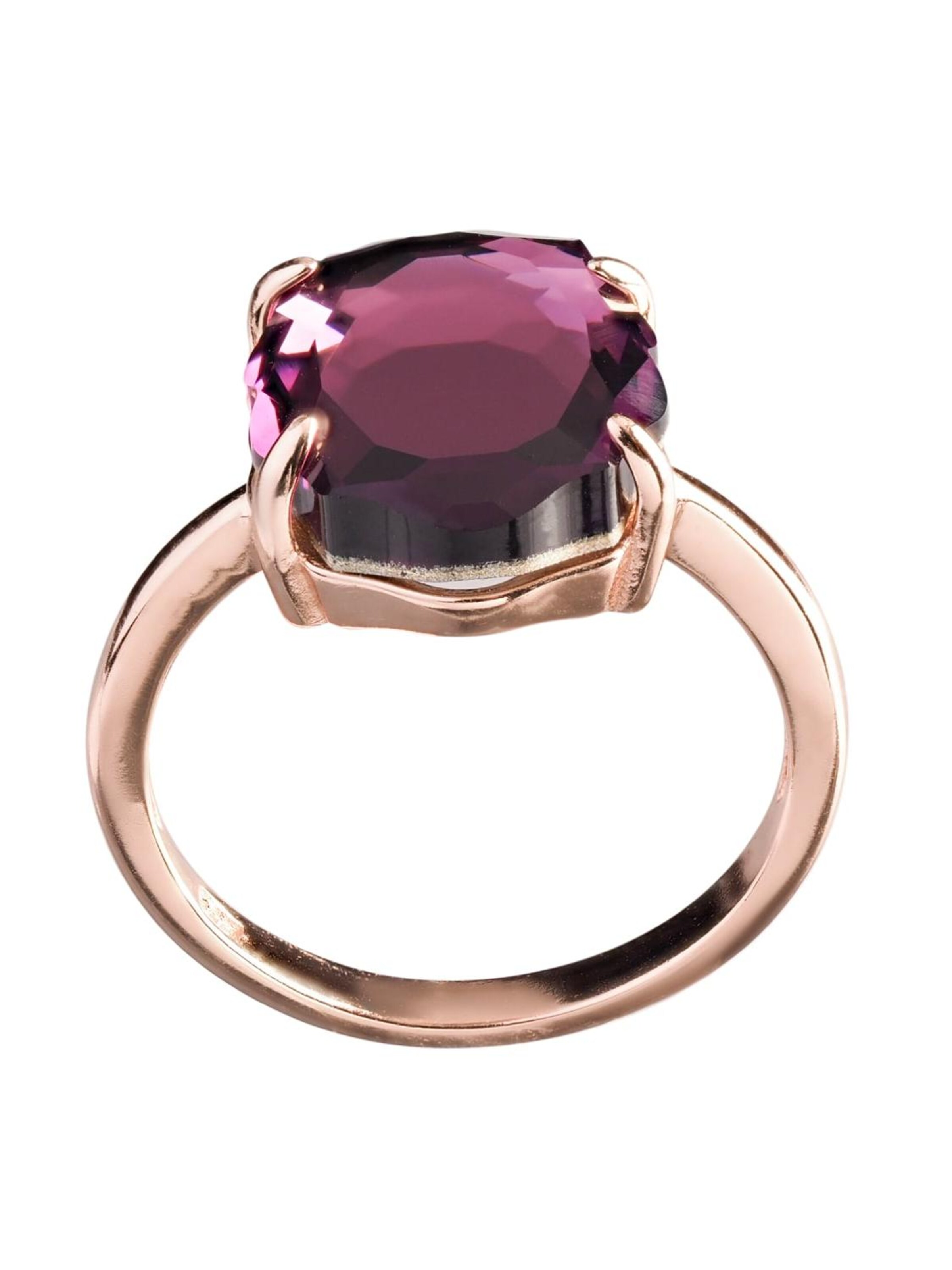 THE GEM STORIES JEWELRY - Anillo 'Amethyst Baroque Ring – Rose Gold Plated' en lila