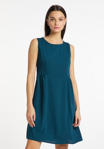 Robe de cocktail Usha en bleu : devant