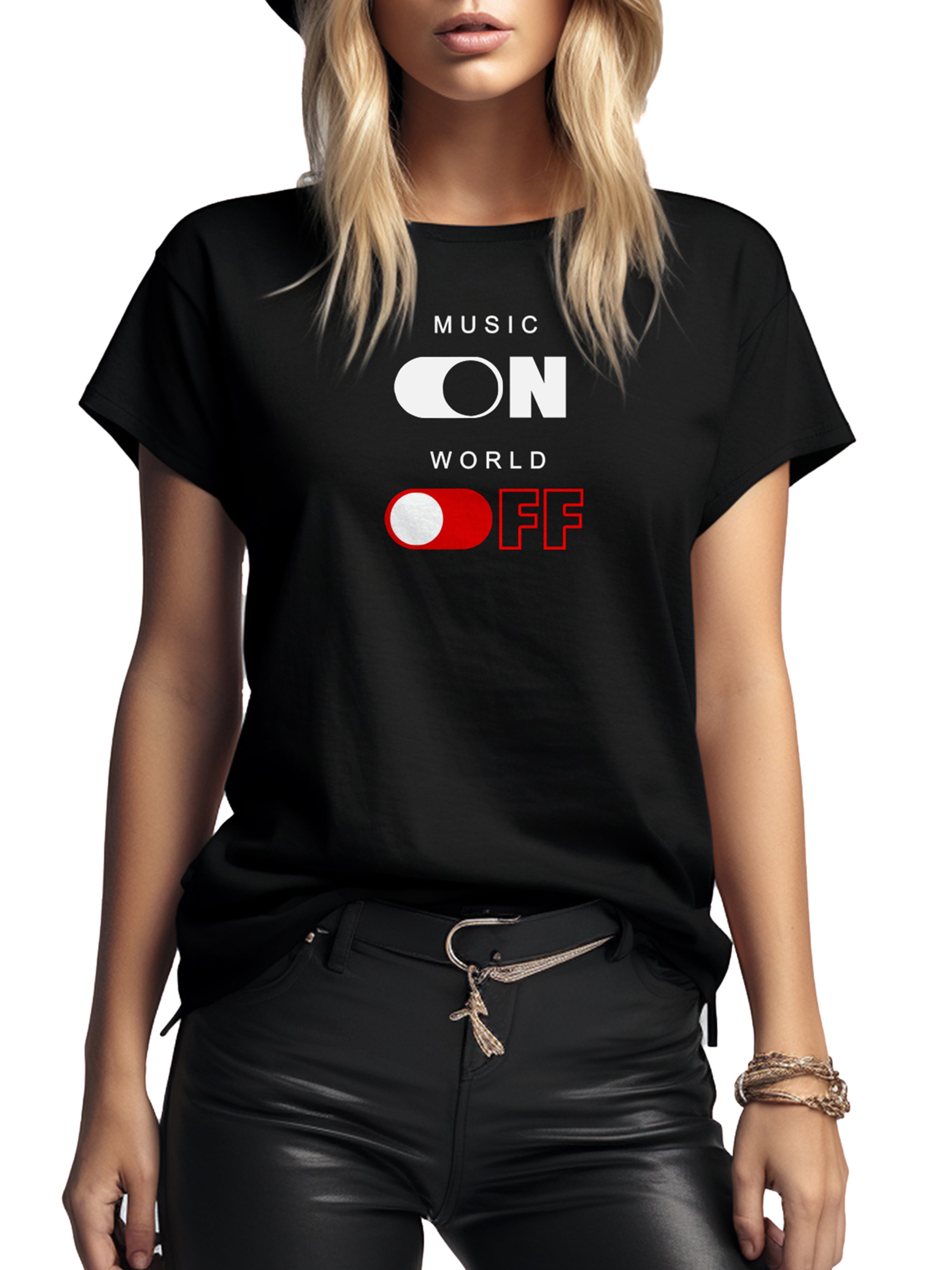MAKAYA Shirt 'World Off'‌‌‌‌ in Schwarz